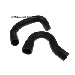 Escort Mk1 Mk2 Kent Crossflow MATT BLACK Top & Bottom Silicone Hoses Water Pipes