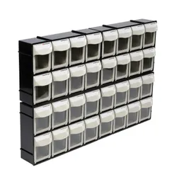 Motamec Modular Tilt Bin Parts Storage Wall Compartment 4 SMALL Units / 32 Bins 