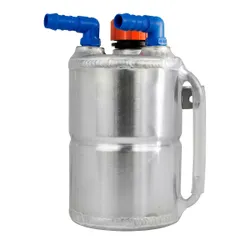 Alloy 1 Litre Oil Catch Tank Round Shape - 2 x Push On Fittings + Breather Cap