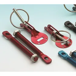 Alloy Competition Bonnet Pin Kit - Red