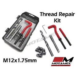 Motamec Tools M12 x1.75mm Thread Repair Re thread helicoil insert Kit 15pc