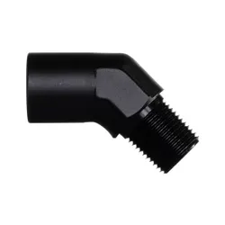 Motamec 1/2" NPT 45 Degree Female to Male Elbow Alloy Adapter Fitting Black