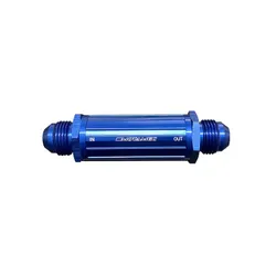 Motamec Alloy Billet Pre Pump Fuel Filter High Flow AN JIC -8 BLUE 150 Micron