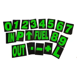 Motamec Large Pro Motorsport Race Pit Board Numbers Set GREEN 24cm High