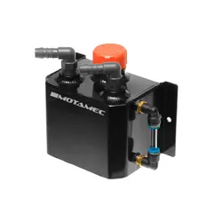 Motamec Alloy 1 Litre Oil Catch Tank & Breather Cap Aluminium Anodized BLACK