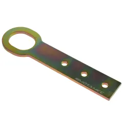 Motamec Long Flat Zinc Plated Steel Tow Eye Towing Hook - Race Rally Track Car