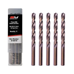 Motamec 10mm x 5 Pack Cobalt M35 HSS Drill Bits Set High Quality DIN338 Bit box
