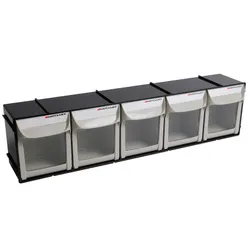 Motamec Modular Tilt Bin System Parts Storage Wall Compartment Bins - Large 5x1