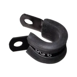 Motamec AN -6 AN6 11mm ID Cushioned P Clip Hose Clamp Rubber Aluminium Black