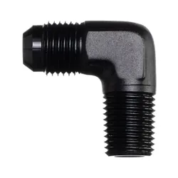 Motamec AN JIC -6 AN6 To 1/4" NPT 90 Degree Alloy Adapter Fitting Black