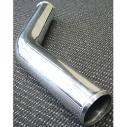 63mm Outside Diameter OD Alloy Aluminium Tube 45 Degree Bend Beaded