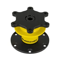 Motamec FIA Quick Release Steering Wheel Boss 6 Bolt On 70mm PCD - Black Yellow
