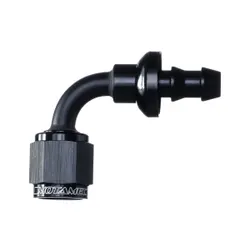 Motamec -4 AN4 90 Degree Push On Socketless Hose End Alloy Fitting Black