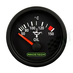 Racetech Electric Oil Temperature 52mm Gauge 0-150 DEG C