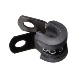 Motamec AN -3 AN3 6.4mm ID Cushioned P Clip Hose Clamp Rubber Aluminium Black
