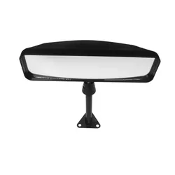 LIFELINE Sports Car Mirror, Centre Mount, Convex Lens, Black, 100mm Stem