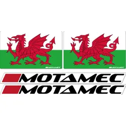 Motamec Rally Driver / Co-Driver Window Side Sticker Set Wales / Welsh Flag 