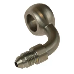 Motamec -3 AN 3/8 UNF - M12 Long Neck 90 Degree Stainless Steel Banjo Fitting