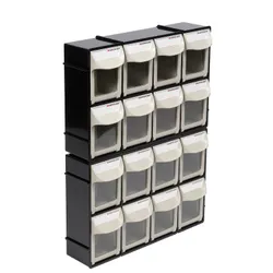 Motamec Modular Tilt Bin Parts Storage Wall Compartment 2 SMALL Units / 16 Bins