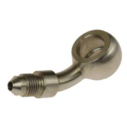 Motamec -3 AN 3/8 UNF - M12 Long Neck 45 Degree Stainless Steel Banjo Fitting