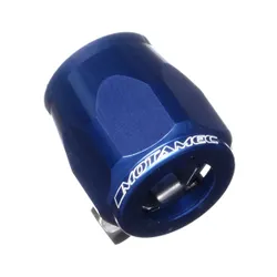 Motamec 17mm AN8 Fuel Hose Clamp End Finisher Hex Head Jubilee Alloy BLUE