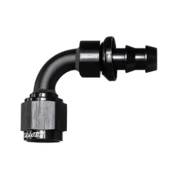 Motamec -6 AN6 90 Degree Push On Hose End Alloy Fuel Oil Fitting Black