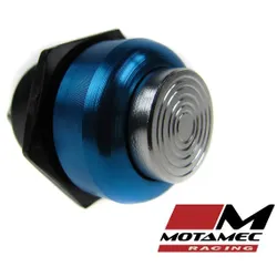 Motamec Racing Alloy Push Button Switch Silver / Blue Surround