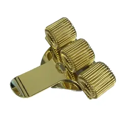 Gold Coloured Pen / Pencil Spring Clip TREBLE with Pocket Clip
