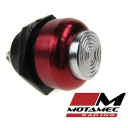 Motamec Racing Alloy Push Button Switch Silver / Red Surround