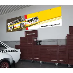 Motamec Audi Quattro S1 Group B Rally Car Large Wall Banner for Garage & Workshop
