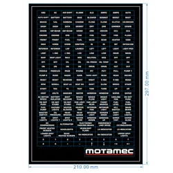 Motamec Motorsport Dash Switch Panel & Steering Wheel Decal Sticker Sheet