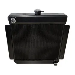 Escort Mk1 Mk2 Alloy Radiator Big Header STRAIGHT BDA XE - Black Aluminium