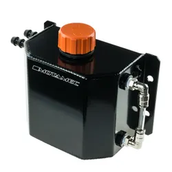 Motamec Alloy 1 Litre Oil Catch Tank with Breather Cap Anodized BLACK
