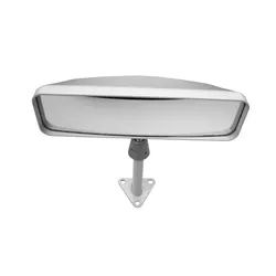 LIFELINE Sports Car Mirror, Centre Mount, Convex Lens, White, 75mm Stem
