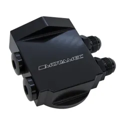 Motamec Remote Oil Filter Head Housing Billet Alloy 3/4 UNF -10 Fittings BLACK