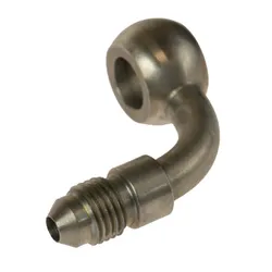 Motamec -4 AN 7/16 UNF - 3/8 or M10 Long 90 Degree Stainless Steel Banjo Fitting