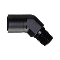 Motamec 3/8" NPT 45 Degree Female to Male Elbow Alloy Adapter Fitting Black