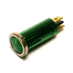 Green Small Warning Light With Chrome Beze 12v 1.5w