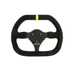 Motamec Formula Race Steering Wheel Small Double D 270mm Black Suede Black Spoke