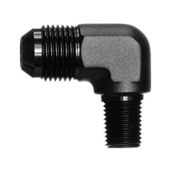 Motamec AN JIC -8 AN8 To 1/4" NPT 90 Degree Alloy Adapter Fitting Black