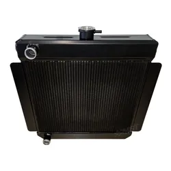 Escort Mk1 Mk2 Alloy Radiator Big Header Ford Zetec Engine - Black Aluminium