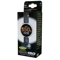 RING - H4 - Xenon150 Bulb 12V 60/55W Xenon +150% P43T - Pair of Bulbs x2
