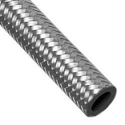Motamec Push On Rubber Fuel Hose 8mm ID Braided Stainless Steel Overbraid - 1m