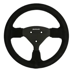 Motamec Formula Race Steering Wheel Small Flat 270mm Black Suede Black Spoke