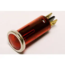 Red Small Warning Light With Chrome Beze 12v 1.5w