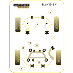 Powerflex Polyurethane Bush BLACK For BMW E46 3 Series 99-06 Xi Front Anti Roll Bar 30.8mm