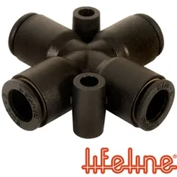 LIFELINE 8mm 4 way Equal Cross Fitting Tube Fittings Extinguisher Parts