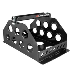 Motamec Std Size Alloy Car Battery Tray Aluminium Box Holder Black Powder Coated
