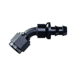 Motamec -6 AN6 45 Degree Push On Hose End Alloy Fuel Oil Fitting Black