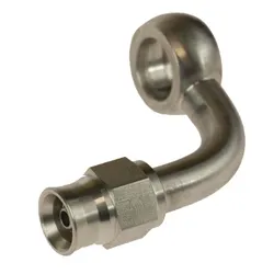 Motamec -3 AN 3/8 or M10 Long Neck 90 Degree Stainless Steel Banjo Fitting